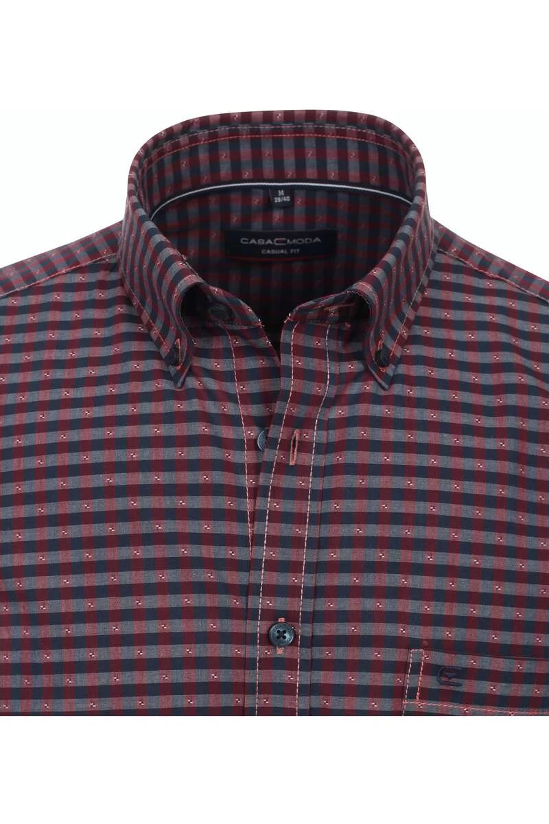 Casa Moda Casual Fit Hemd Rot, Kariert 2 Casa Moda Casual Fit Hemd Rot, Kariert – Bild 2