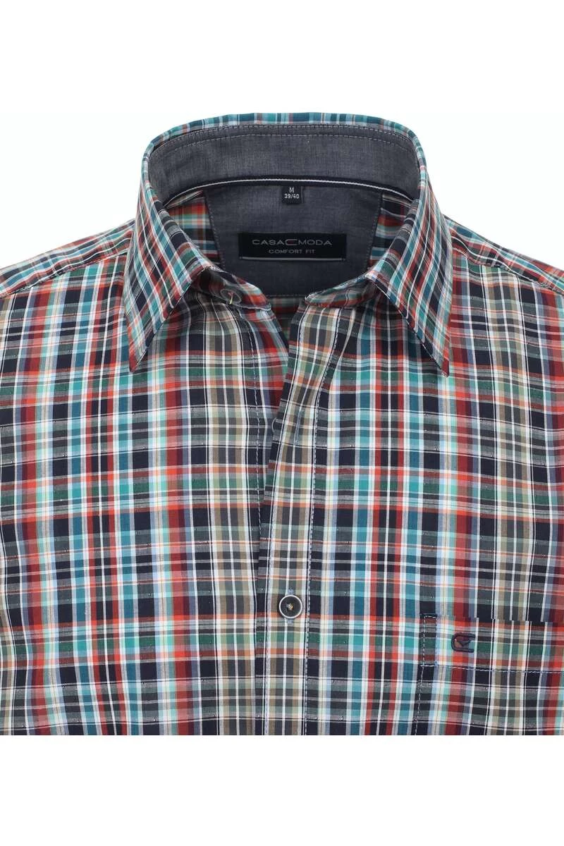 Casa Moda Comfort Fit Hemd Blau/orange, Kariert 2 Casa Moda Comfort Fit Hemd Blau/orange, Kariert – Bild 2