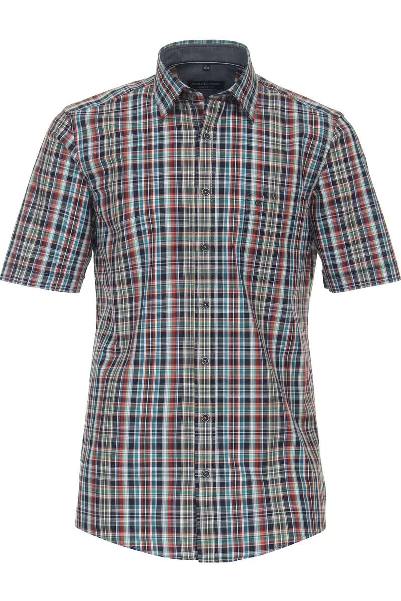Casa Moda Comfort Fit Hemd Blau/orange, Kariert 1 Casa Moda Comfort Fit Hemd Blau/orange, Kariert