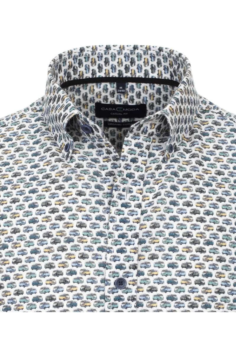 Casa Moda Casual Fit Hemd Weiss, Gemustert 2 Casa Moda Casual Fit Hemd Weiss, Gemustert – Bild 2
