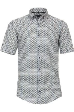 Casa Moda Casual Fit Hemd Weiss, Gemustert