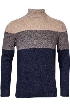 Baileys Tailored Fit Herren Rollkragenpullover Braun/blau