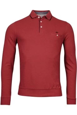 Baileys   Modern Fit Longsleeve Poloshirt Rot, Melange