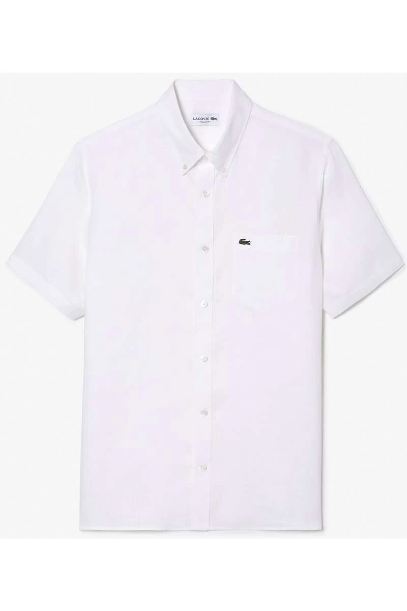 Lacoste Regular Fit Leinenhemd Weiss, Einfarbig 1 Lacoste Regular Fit Leinenhemd Weiss, Einfarbig
