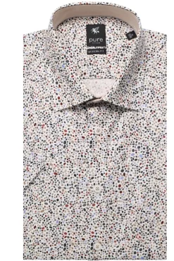 Pure Modern Fit Hemd Braun/weiss, Gemustert