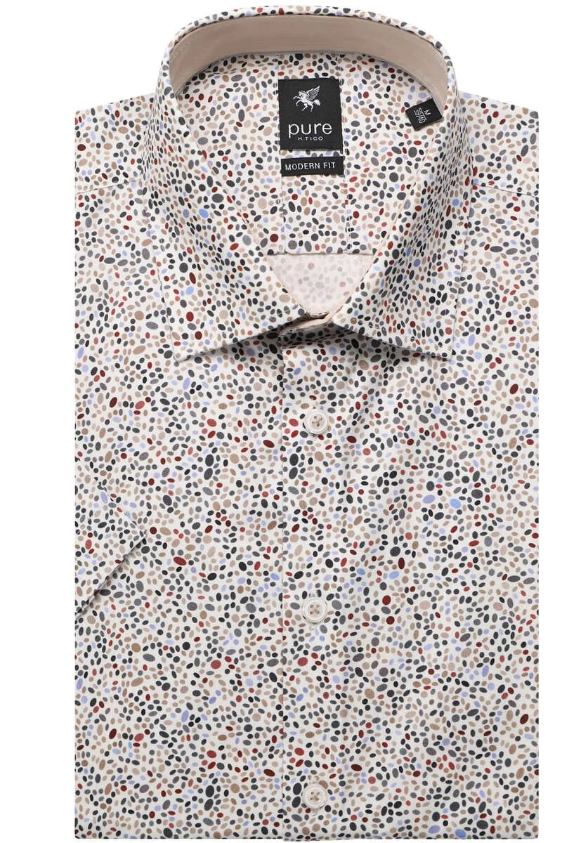 Pure Modern Fit Hemd Braun/weiss, Gemustert 1 Pure Modern Fit Hemd Braun/weiss, Gemustert