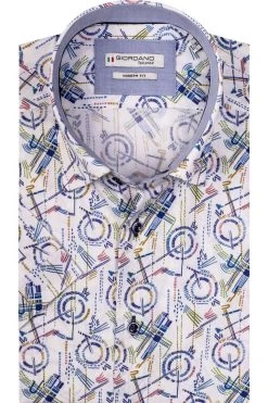 Giordano Hove Modern Fit Hemd Weiss, Gemustert