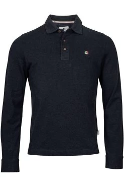 Giordano   Comfort Fit Longsleeve Poloshirt Navy, Einfarbig