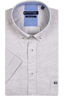 Giordano Regular Fit Leinenhemd Beige, Einfarbig