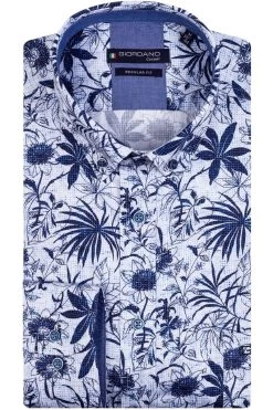 Giordano Regular Fit Hemd Blau, Gemustert