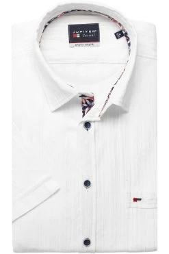 Jupiter Casual Modern Fit Hemd Weiss, Einfarbig