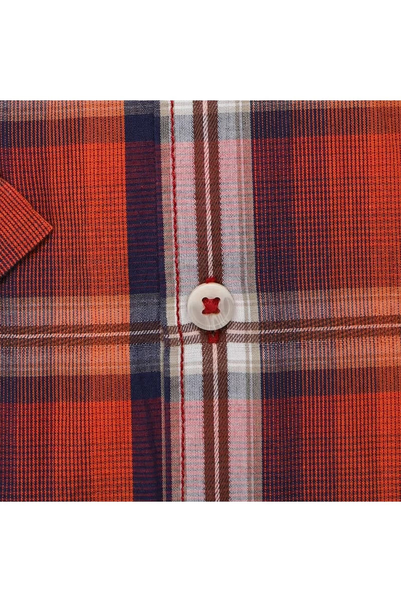 Jupiter Casual Short Style Hemd Blau/orange, Kariert 4 Jupiter Casual Short Style Hemd Blau/orange, Kariert – Bild 4