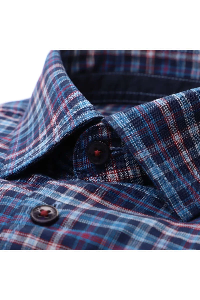 Jupiter Casual Short Style Hemd Blau/rot, Kariert 2 Jupiter Casual Short Style Hemd Blau/rot, Kariert – Bild 2