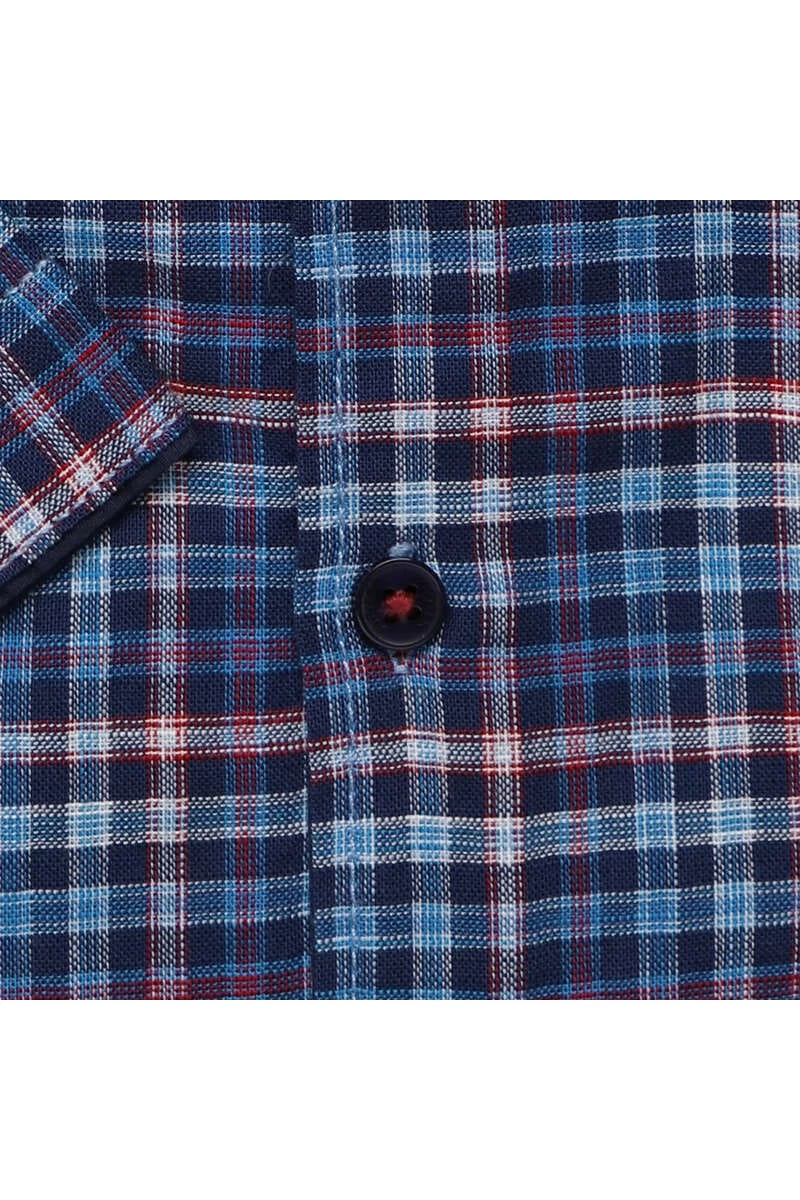 Jupiter Casual Short Style Hemd Blau/rot, Kariert 4 Jupiter Casual Short Style Hemd Blau/rot, Kariert – Bild 4