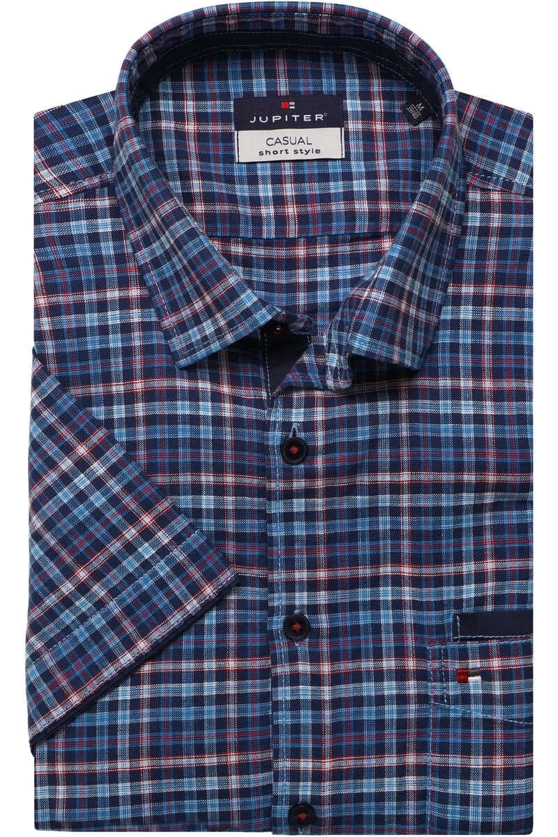 Jupiter Casual Short Style Hemd Blau/rot, Kariert 1 Jupiter Casual Short Style Hemd Blau/rot, Kariert
