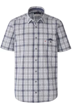Jupiter Casual Short Style Hemd Dunkelblau, Kariert