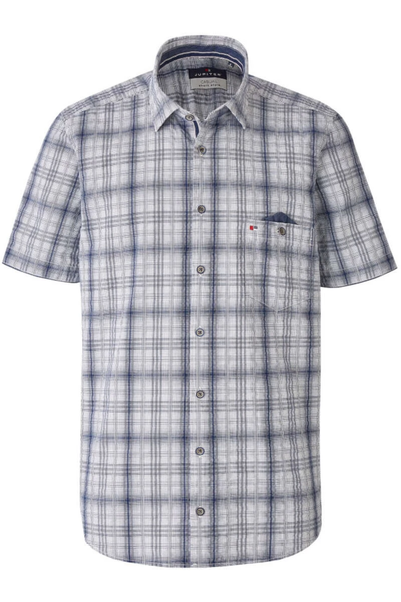 Jupiter Casual Short Style Hemd Dunkelblau, Kariert 1 Jupiter Casual Short Style Hemd Dunkelblau, Kariert