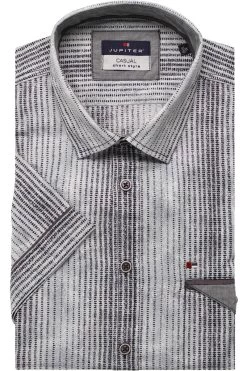Jupiter Casual Short Style Hemd Grau, Gemustert