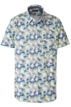 Jupiter Casual Modern Fit Hemd Grün, Gemustert