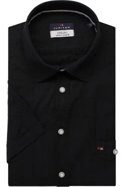 Jupiter Casual Short Style Hemd Schwarz, Einfarbig