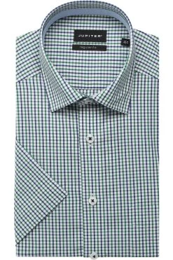 Jupiter Regular Fit Hemd Grün, Kariert