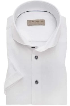 John Miller Slim Fit Jerseyhemd Weiss, Einfarbig