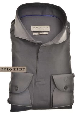 John Miller   Slim Fit Longsleeve Poloshirt Dunkelgrün, Einfarbig