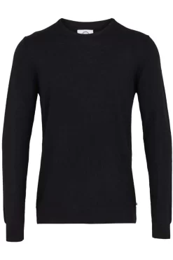 Kronstadt Johs Regular Fit Sweatshirt Rundhals Schwarz