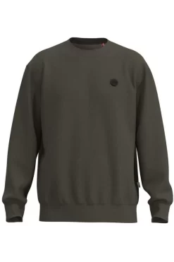 Kronstadt Regular Fit Sweatshirt Rundhals Dunkelgrün