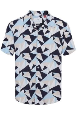 Kronstadt Regular Fit Hemd Blau, Gemustert