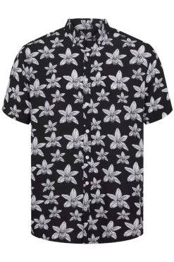 Kronstadt Regular Fit Hemd Schwarz, Gemustert