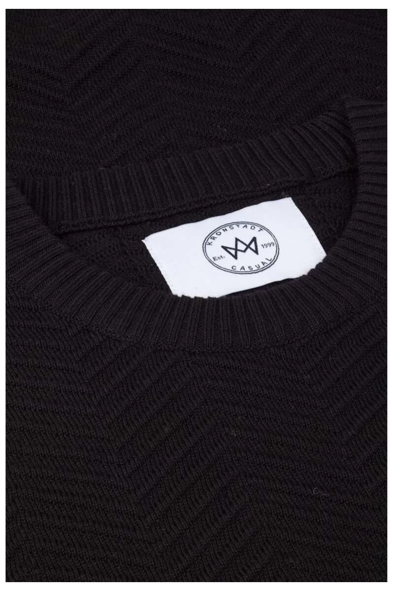 Kronstadt Carlo Fitted Body Sweatshirt Rundhals Schwarz 3 Kronstadt Carlo Fitted Body Sweatshirt Rundhals Schwarz – Bild 3