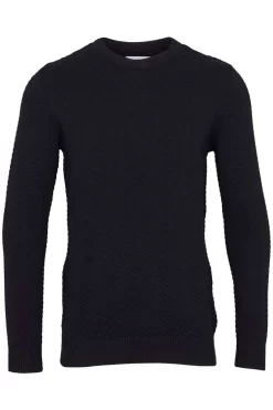 Kronstadt Carlo Fitted Body Sweatshirt Rundhals Marine