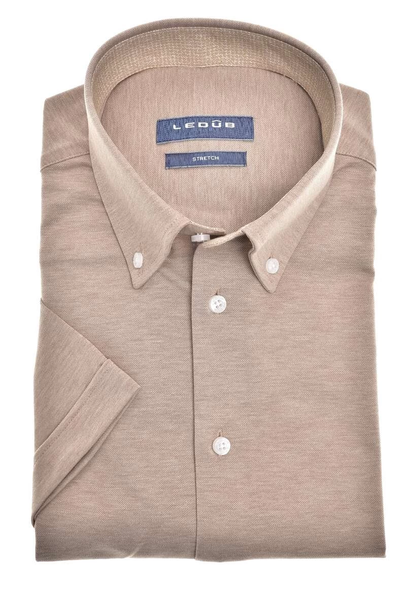 Ledȗb Modern Fit Jerseyhemd Hellbraun, Einfarbig 1 Ledȗb Modern Fit Jerseyhemd Hellbraun, Einfarbig