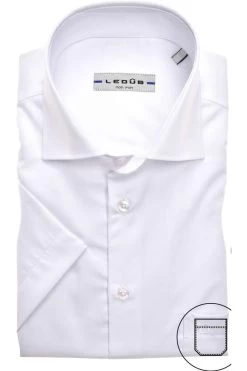 Ledȗb Modern Fit Hemd Weiss, Einfarbig