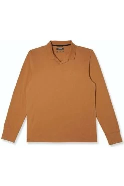 Pierre Cardin   Modern Fit Longsleeve Poloshirt Braun, Einfarbig