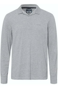 Pierre Cardin   Modern Fit Longsleeve Poloshirt Grau, Einfarbig