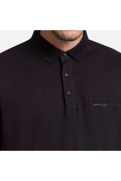 Pierre Cardin   Modern Fit Longsleeve Poloshirt Schwarz, Einfarbig -Ho ho ho, Mode in Grün. PC C5 30104 3005 9000 3 800