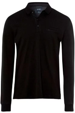 Pierre Cardin   Modern Fit Longsleeve Poloshirt Schwarz, Einfarbig -Ho ho ho, Mode in Grün. PC C5 30104 3005 9000 5 800