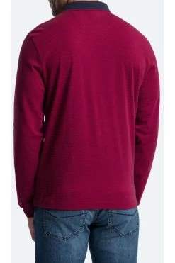 Pierre Cardin   Modern Fit Longsleeve Poloshirt Rot, Gestreift -Ho ho ho, Mode in Grün. PC C5 30114 3006 4218 2 800