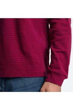 Pierre Cardin   Modern Fit Longsleeve Poloshirt Rot, Gestreift -Ho ho ho, Mode in Grün. PC C5 30114 3006 4218 4 800