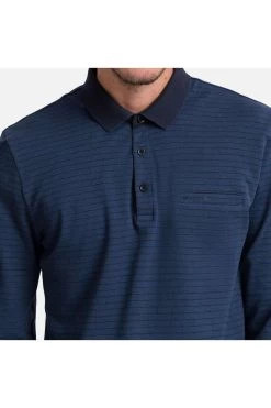 Pierre Cardin   Modern Fit Longsleeve Poloshirt Schwarz, Gestreift -Ho ho ho, Mode in Grün. PC C5 30114 3006 6312 3 800