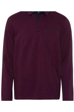 Pierre Cardin   Modern Fit Longsleeve Poloshirt Weinrot, Gemustert -Ho ho ho, Mode in Grün. PC C5 30154 3010 4303 5 800