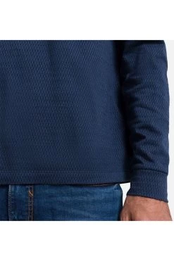 Pierre Cardin   Modern Fit Longsleeve Poloshirt Schwarz, Gemustert -Ho ho ho, Mode in Grün. PC C5 30154 3010 6312 4 800