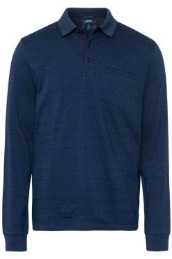 Pierre Cardin   Modern Fit Longsleeve Poloshirt Schwarz, Gemustert -Ho ho ho, Mode in Grün. PC C5 30154 3010 6312 5 800