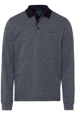 Pierre Cardin   Modern Fit Longsleeve Poloshirt Marine, Gemustert -Ho ho ho, Mode in Grün. PC C5 30174 3012 6000 5 800