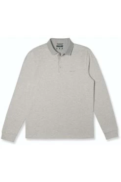 Pierre Cardin   Modern Fit Longsleeve Poloshirt Grau, Gemustert