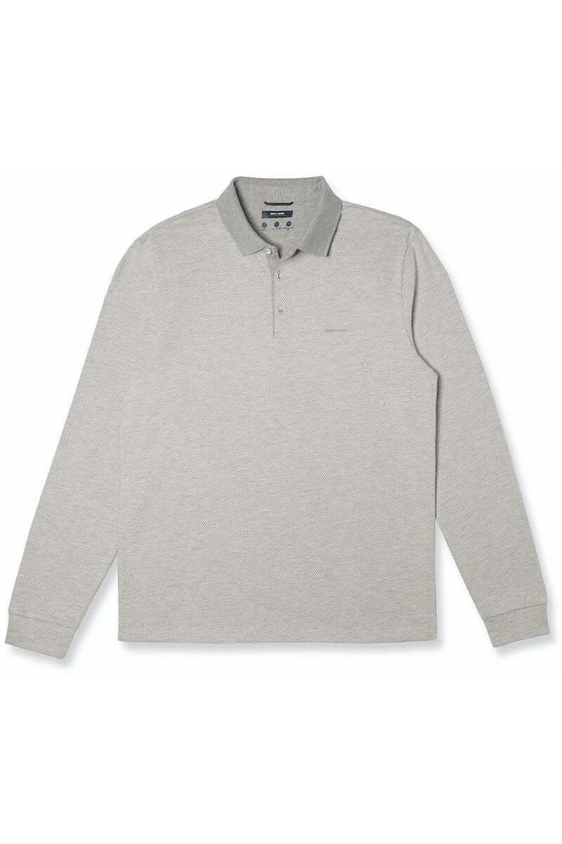 Pierre Cardin Modern Fit Longsleeve Poloshirt Grau, Gemustert 1 Pierre Cardin Modern Fit Longsleeve Poloshirt Grau, Gemustert