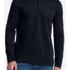 Pierre Cardin   Modern Fit Longsleeve Poloshirt Blau, Meliert