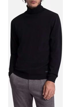 Pierre Cardin Modern Fit Herren Rollkragenpullover Schwarz